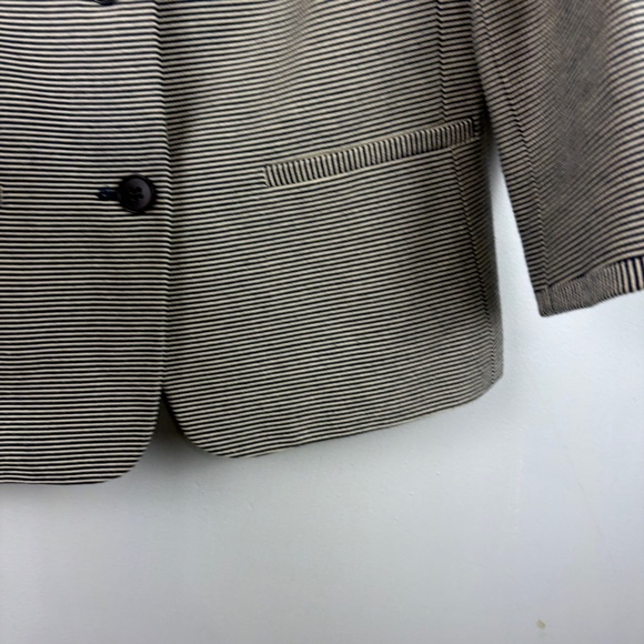 Talbots The Jackie Textured Stripe Collarless Blazer Jacket Neutra - Picture 7 of 8